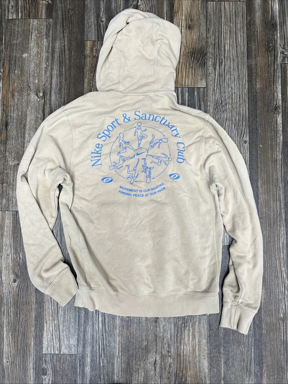 Nike Sports and Sanctuary Club Pullover Hoodie Beige Men's Size Small - Picture 6 of 9